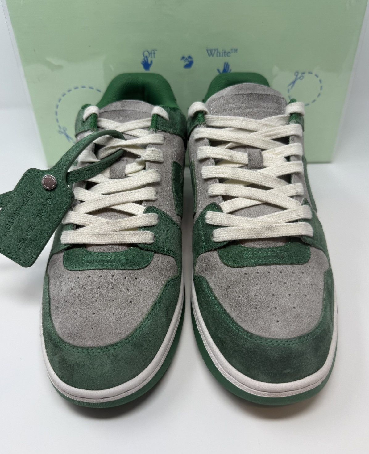 Off-White Off-White Out of Office Sneaker Vintage Suede Green Grey Size US 10 / EU 43 - 2 Thumbnail