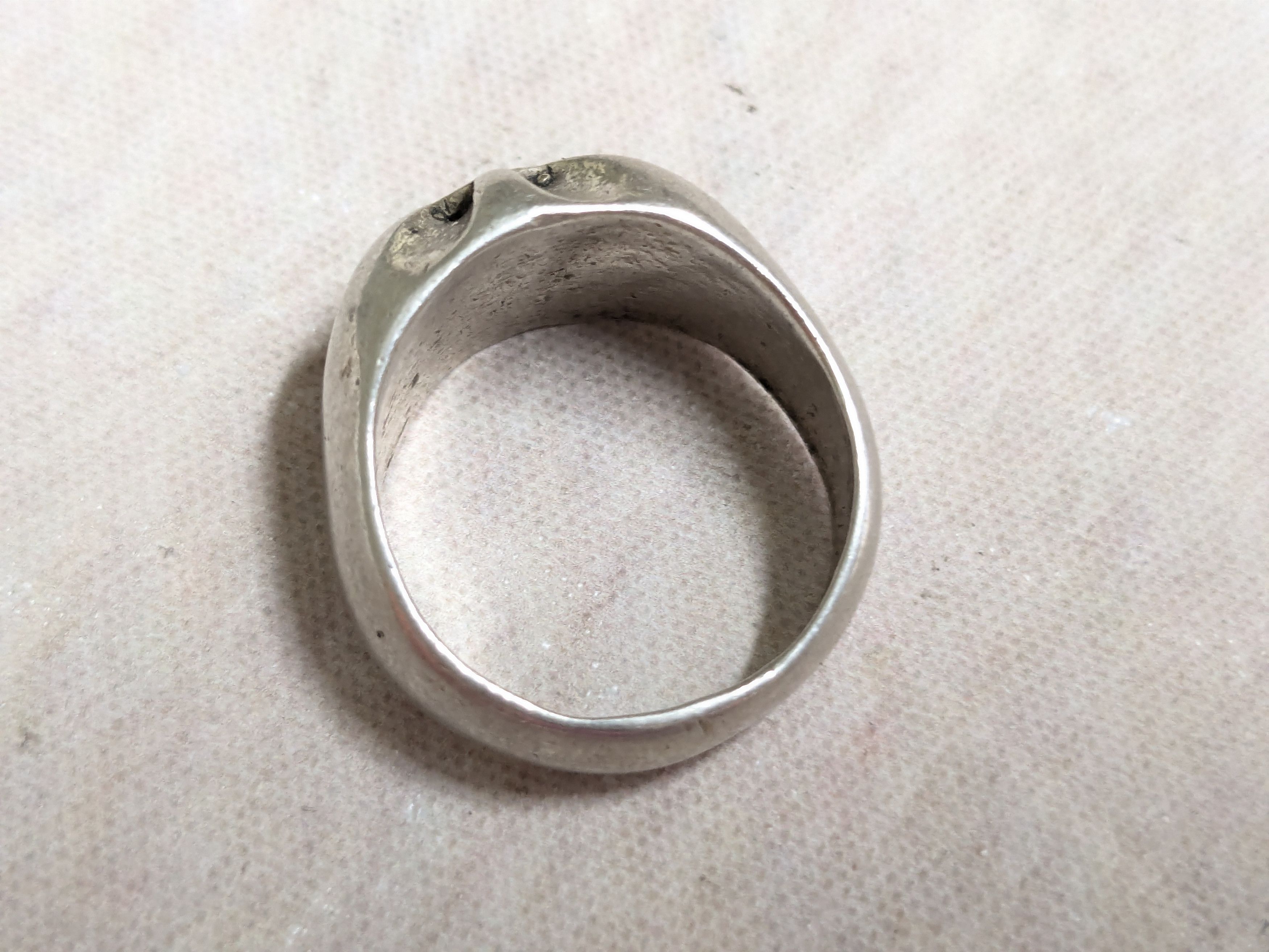 Jewelry × Vintage Vintage Sterling Silver Ring Green Turquoise 8 Native Size ONE SIZE - 7 Thumbnail