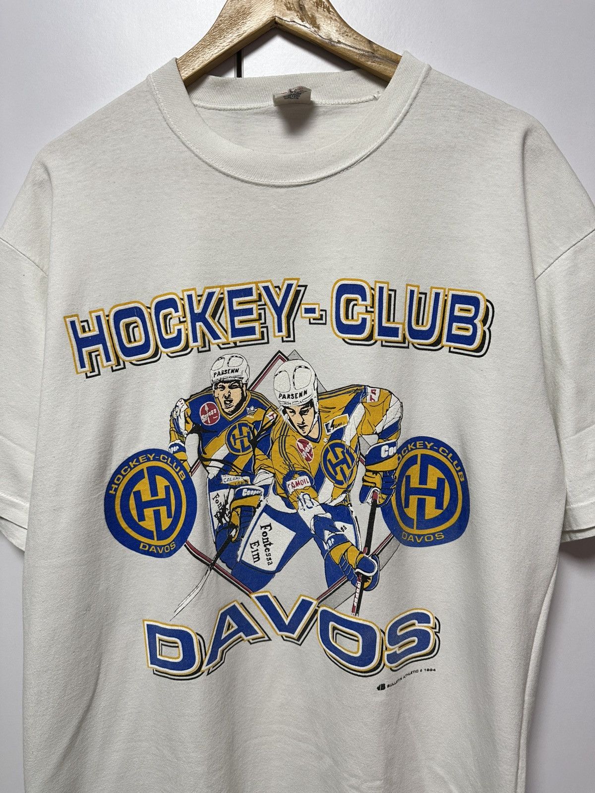 NHL 1994 Vintage NHL Davos Hockey Club Bulletin Athletic Jersey Size US XL / EU 56 / 4 - 2 Thumbnail