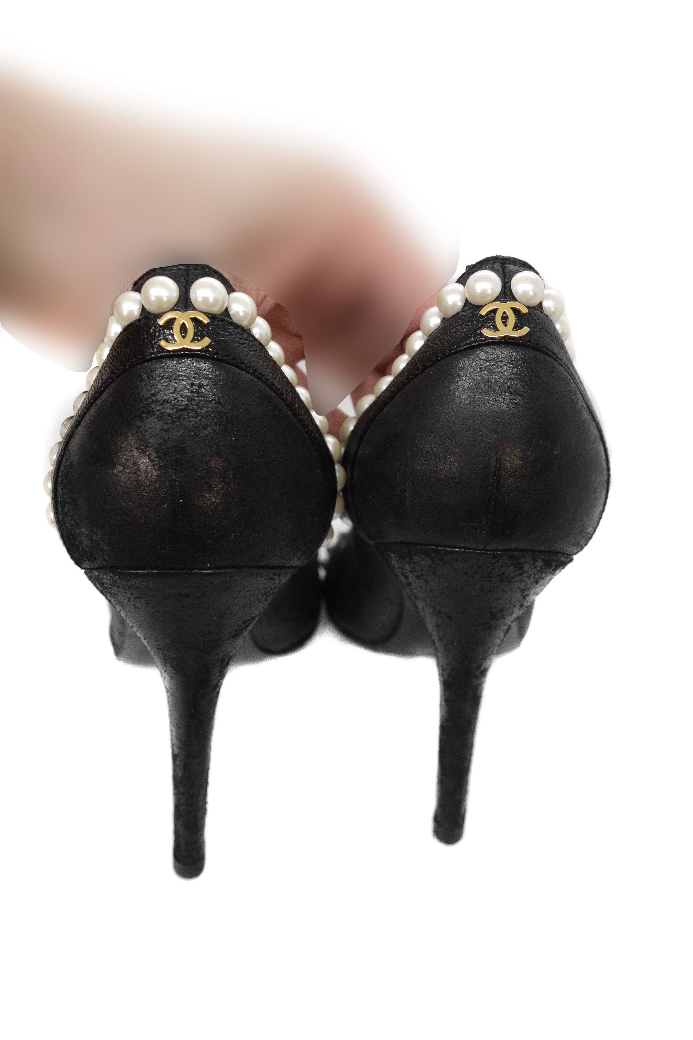 Chanel CC Logo Pearl Leather Heels Size US 11.5 / IT 41.5 - 4 Thumbnail