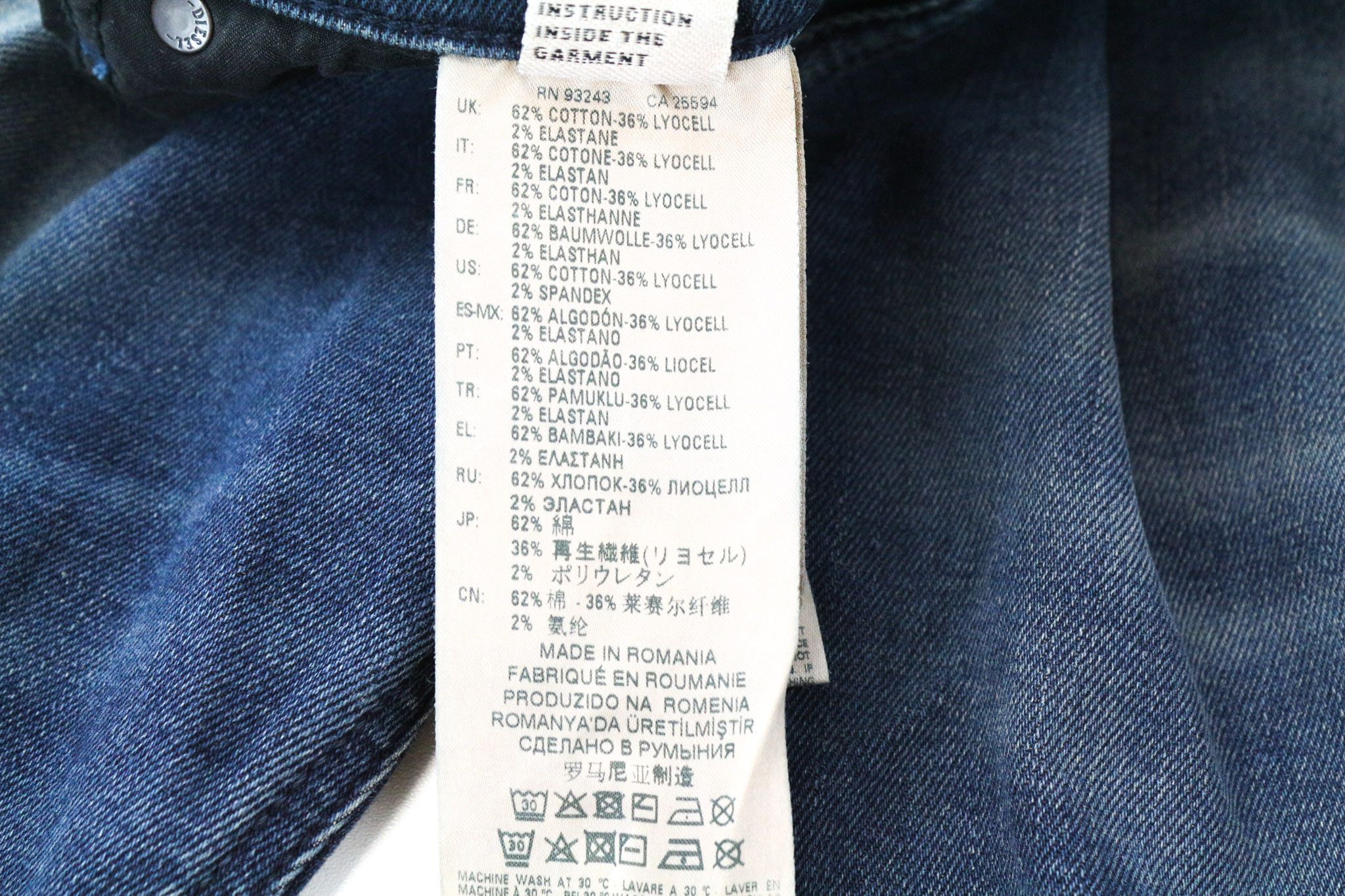 Diesel D-VIDER 084AU W28/L32 Blue Stretch Jeans 74282 Size US 28 / EU 44 - 7 Thumbnail