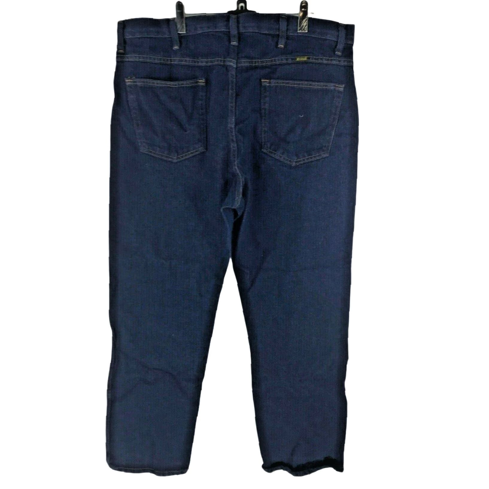 Wrangler Rustler Wrangler Mens Classic Fit Denim Blue Straight Jeans 40 Regular Waist 40 Inseam 30 Rise High 12in Belt Loops Pockets Denim Blue Size US 40 / EU 56 - 3 Thumbnail
