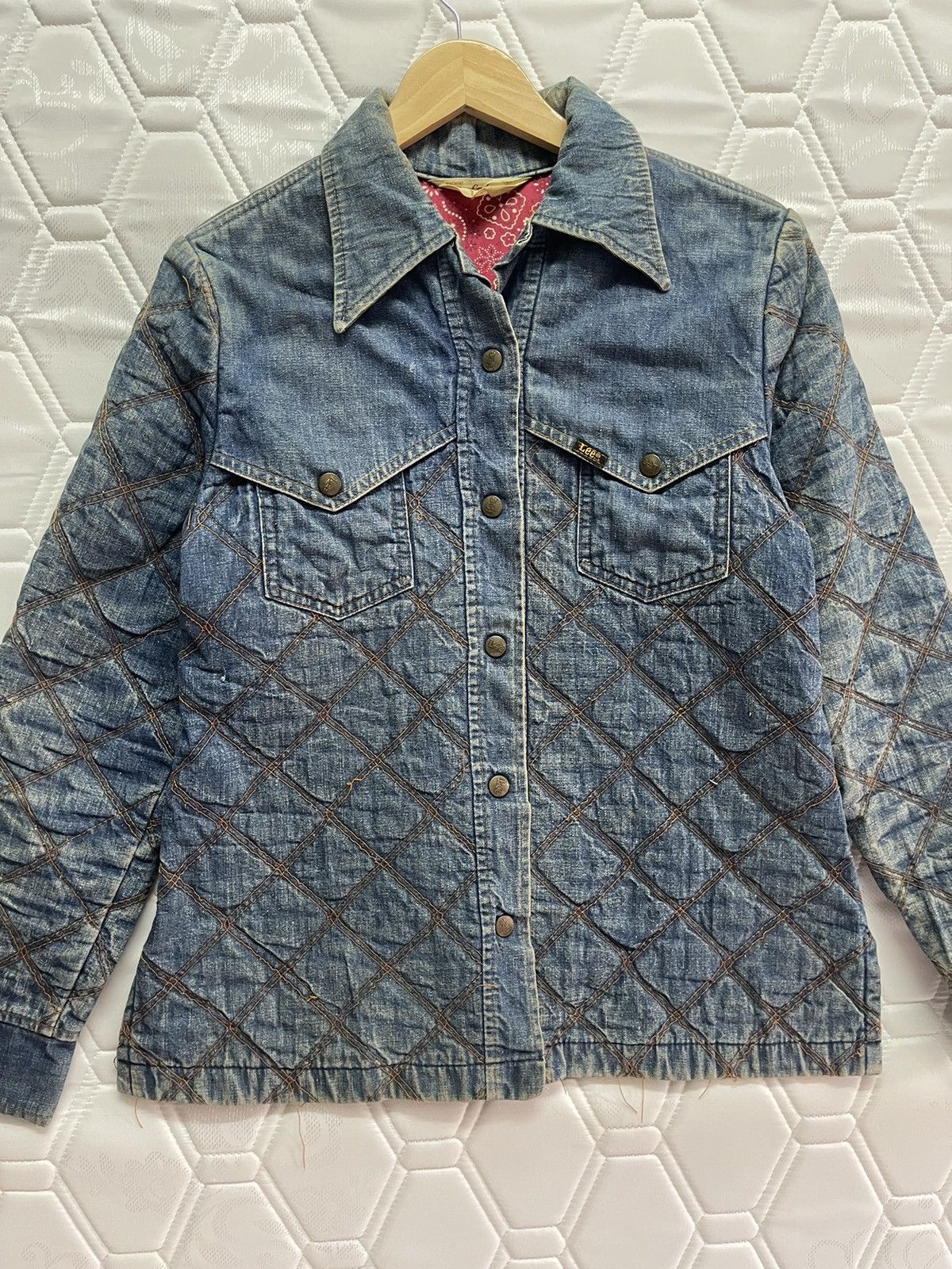 Lee × Vintage VINTAGE 80’S LEE LADYS DENIM BLUE QUILTS JACKET Size S / US 4 / IT 40 - 2 Thumbnail