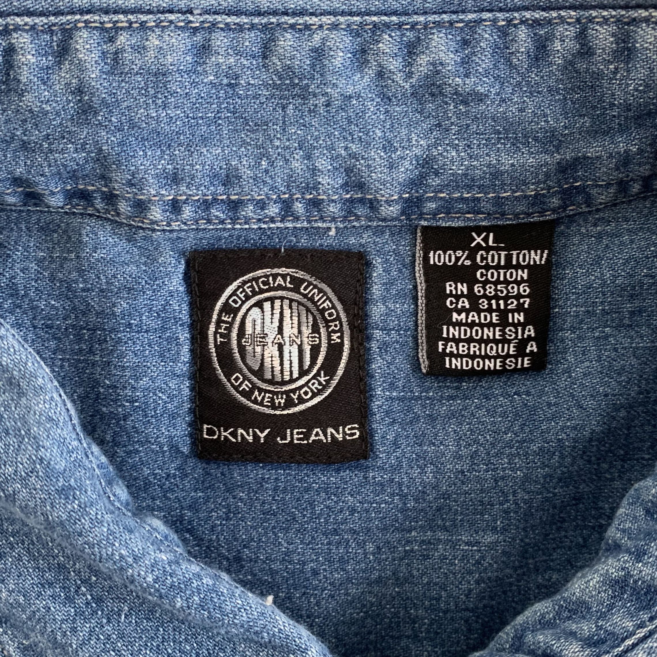 DKNY Vintage 90s DKNY Button Up Shirt Denim Jeans Oversize Size US XXL / EU 58 / 5 - 5 Thumbnail