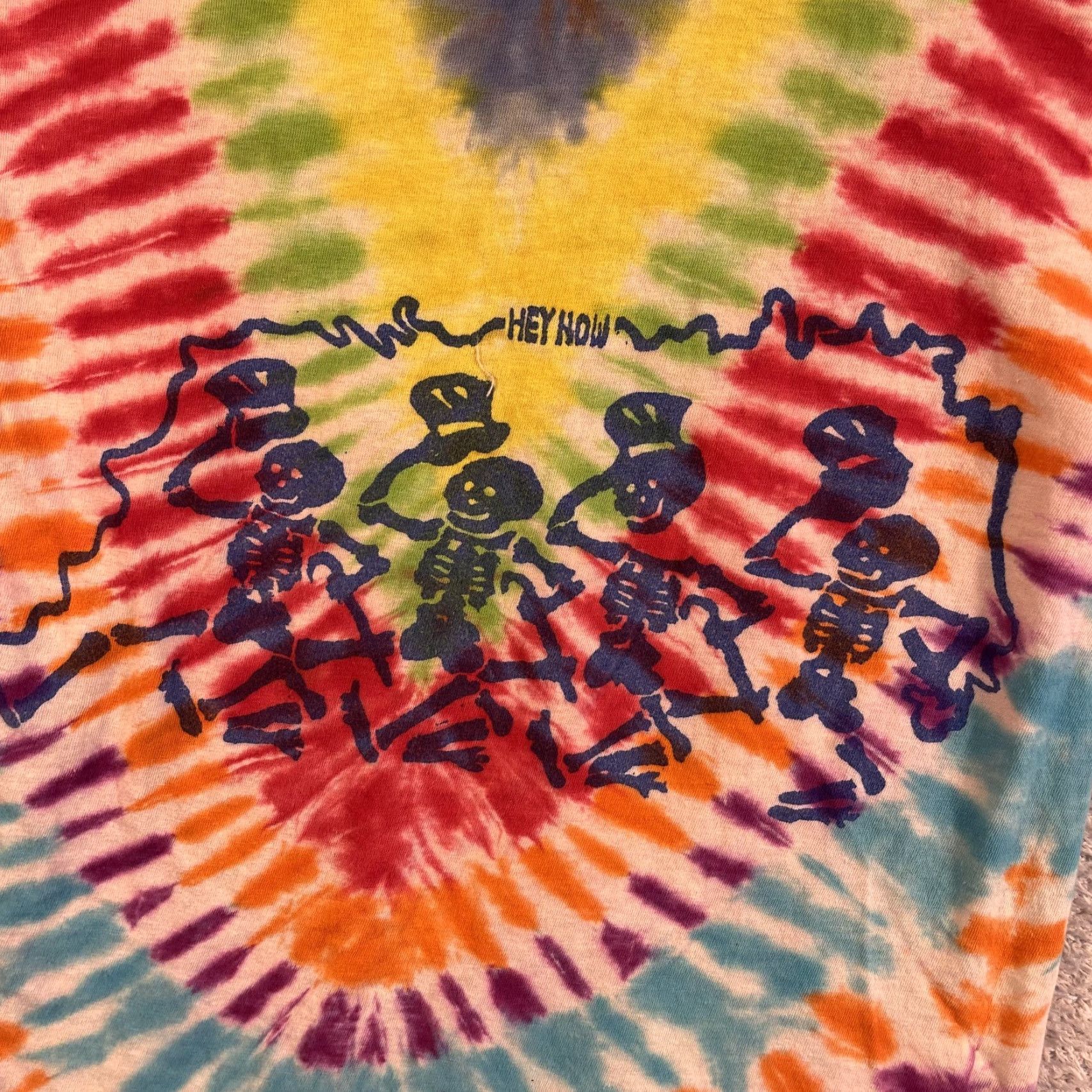 VINTAGE Grateful Dead Lot Shirt Adult Large Tie Dye V Neck Dancing Skeletons Shirt Mens (70s)