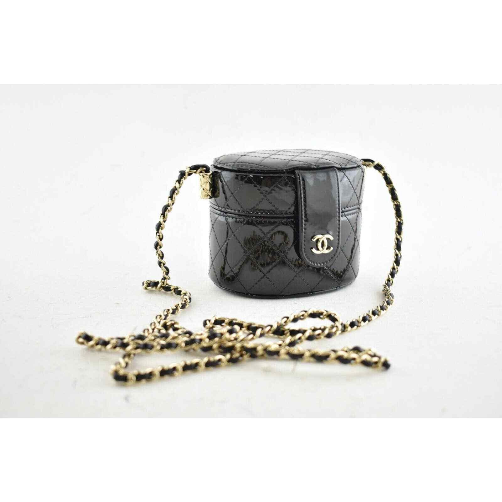 Chanel Chanel Mini Black Patent Vanity Quilted Crossbody Bag Size ONE SIZE - 7 Thumbnail
