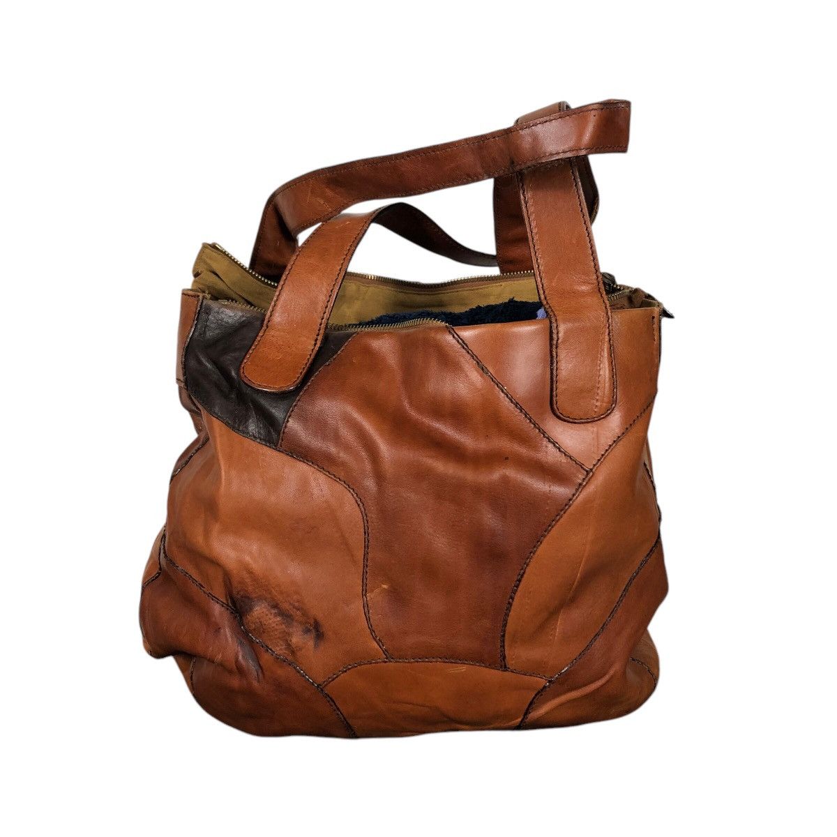 Vintage 📌Vtg Genuine Patchwork Leather Handbag Desmo Made in Italy Size ONE SIZE - 1 Thumbnail