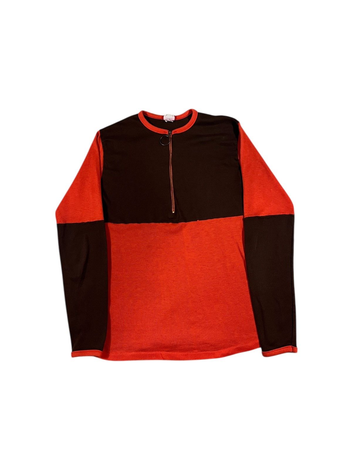 Vintage Vintage 70s Two Tone Long Sleeve Quarter Zip Shirt Size M / US 6-8 / IT 42-44 - 1 Thumbnail
