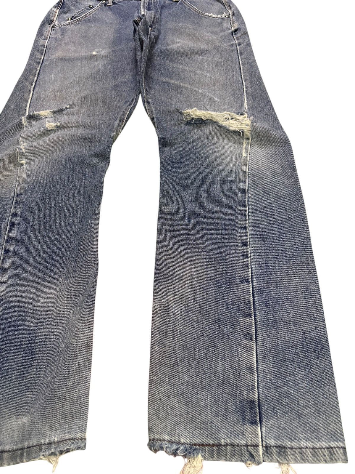 Edwin × Japanese Brand Vintage Edwin E Function Spiral Faded Wash Rip Loose Jean Size US 29 - 7 Thumbnail