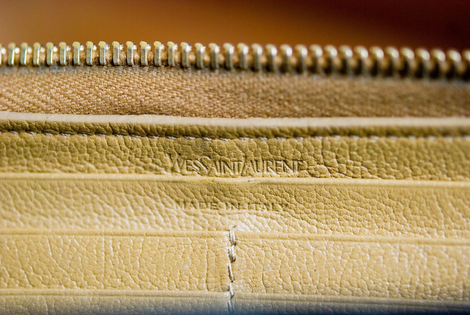 Yves Saint Laurent YSL Yves Saint Laurent Womens Monogram Wallet Long Beige Size ONE SIZE - 12 Thumbnail