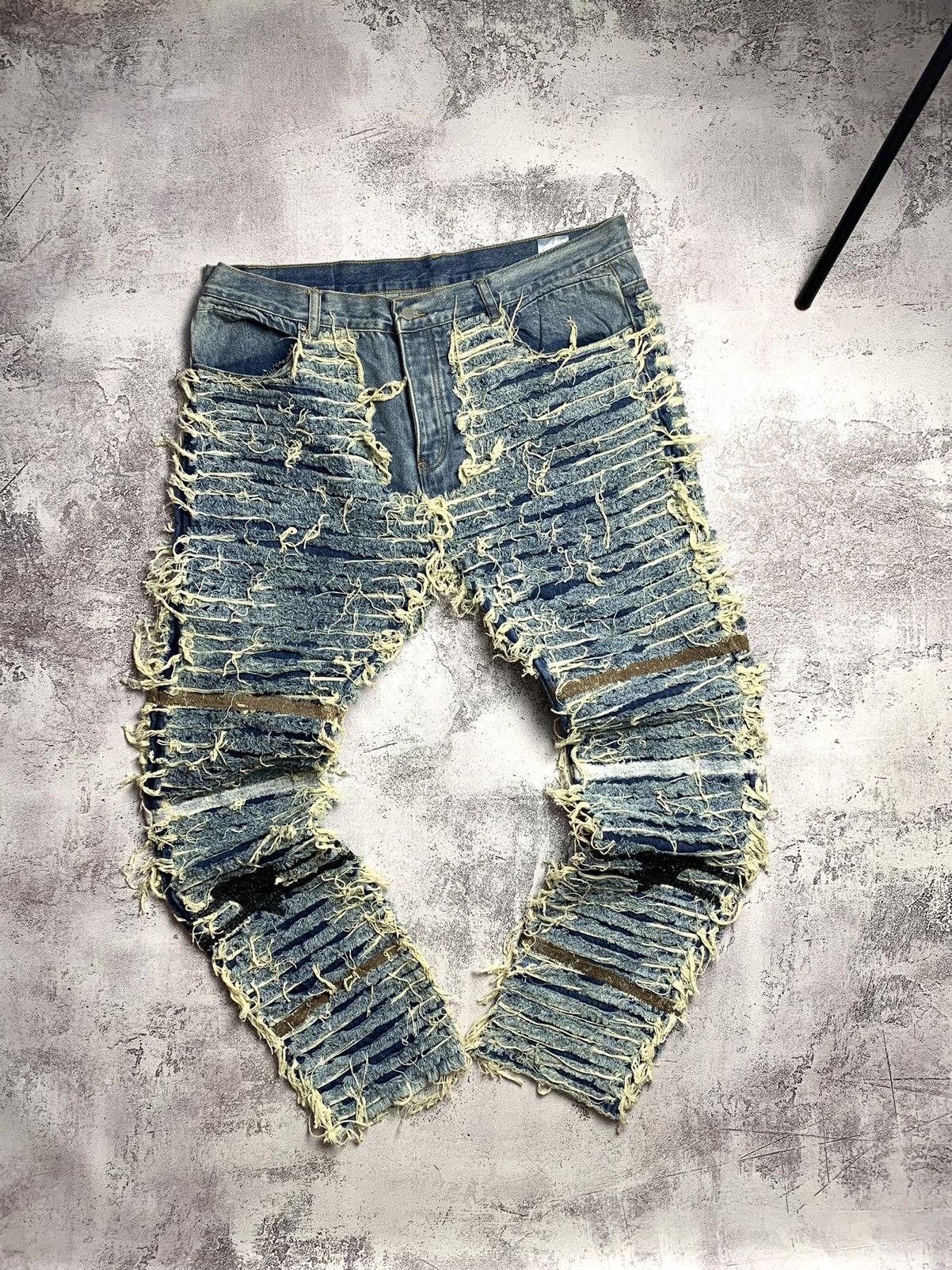 image of Mnml Crazy Designer Y2K Avantgarde Pants Very Pants Denim, Men's (Size 38)