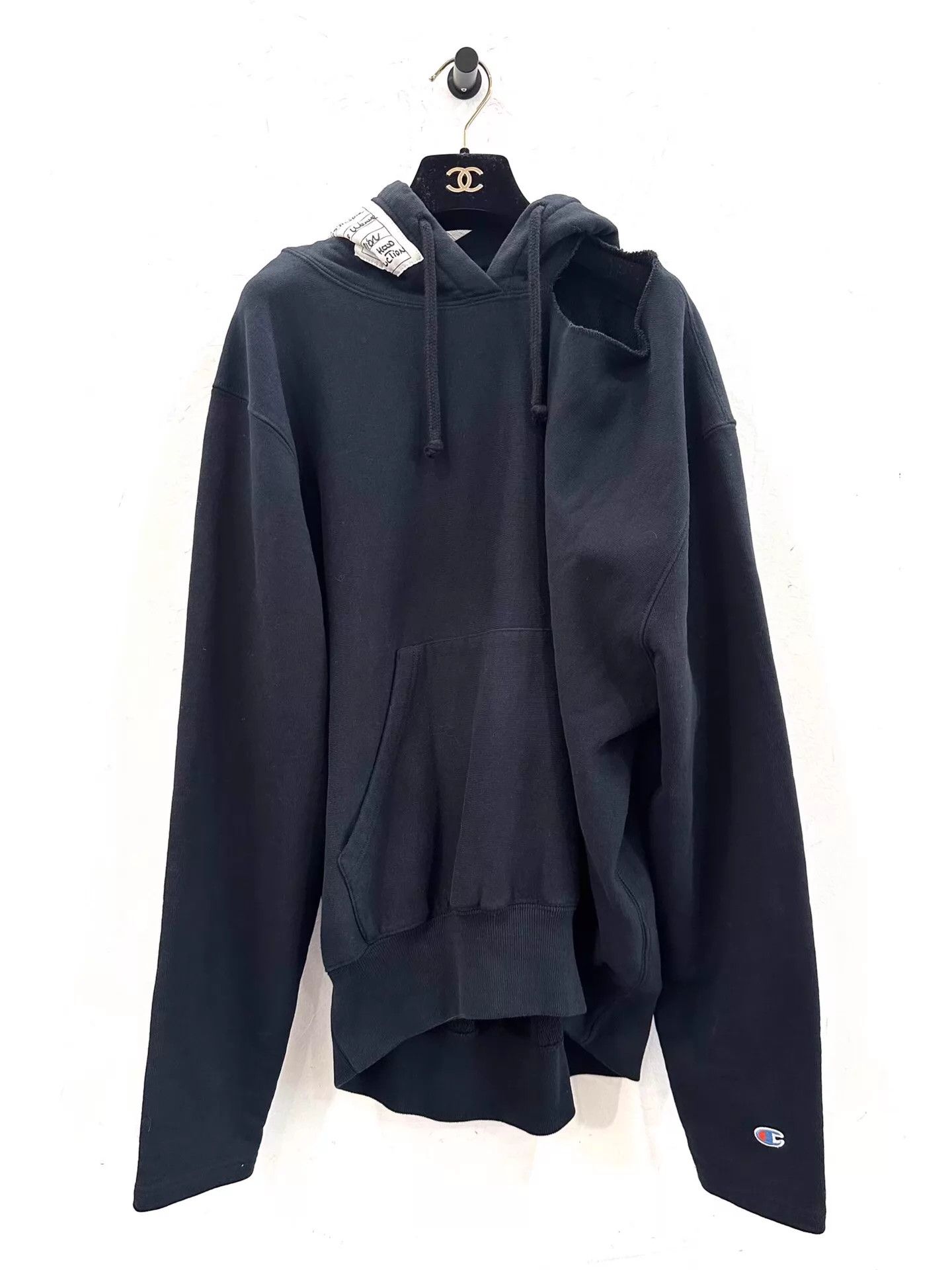 Vetments x Champion Off-shoulder Hoodie M blk XS