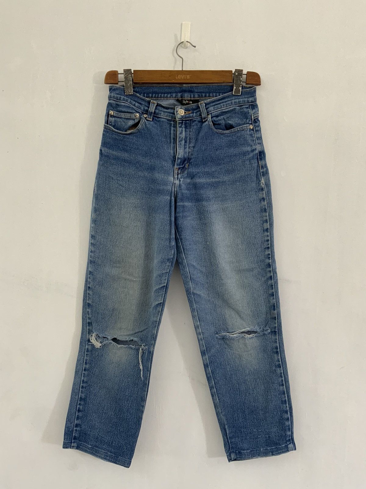 Unsound Rags Style & Co Light Wash Acid Distressed Denim Jeans Size US 31 - 1 Thumbnail