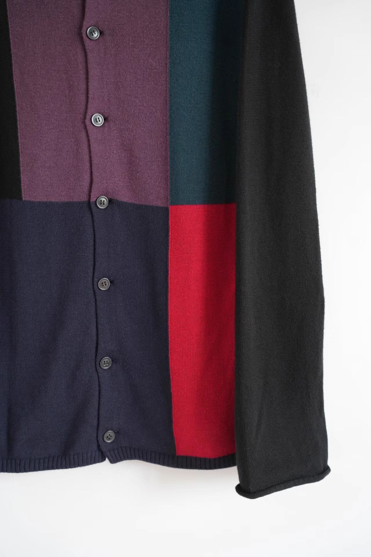 Yohji Yamamoto Yohji Yamamoto 11ss Color Block Knit Cardigan K4 Size US L / EU 52-54 / 3 - 4 Thumbnail