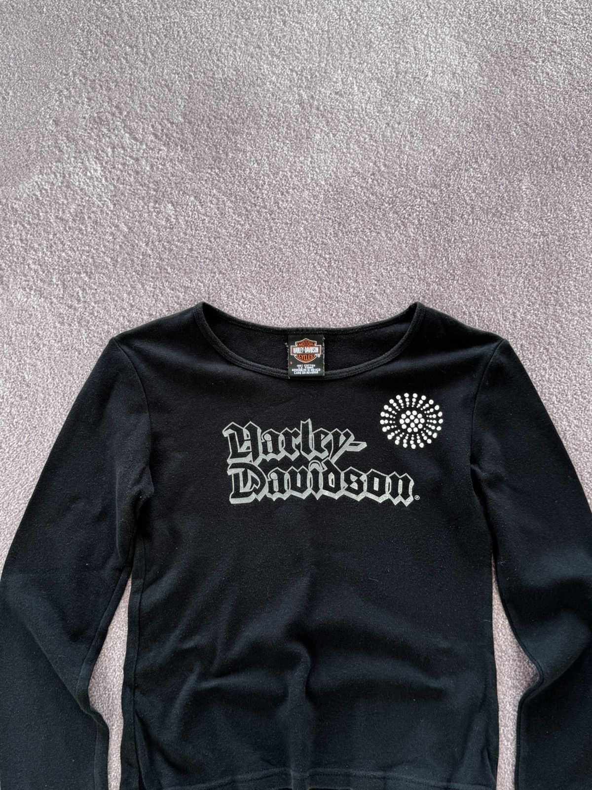 Harley Davidson Harley Davidson 00s Grunge Vibe Y2K Long Sleeve Top Size S / US 4 / IT 40 - 2 Thumbnail