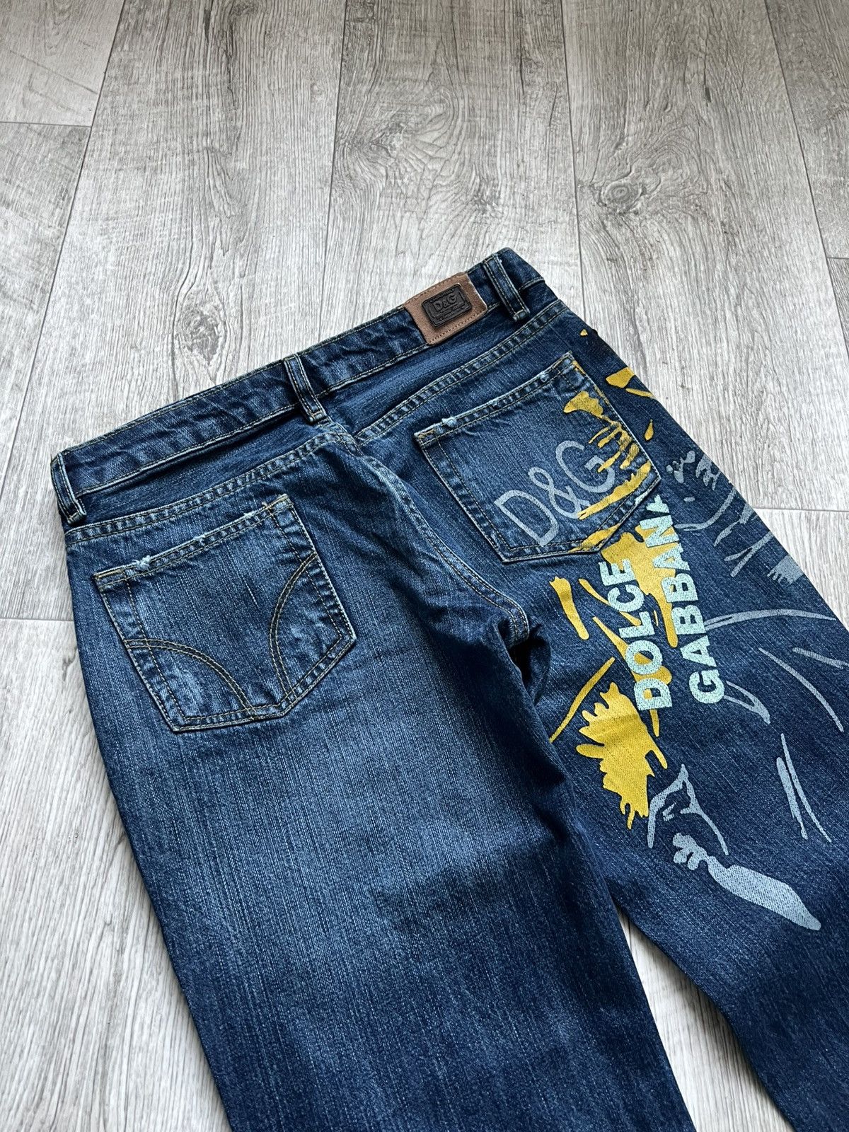 Dolce & Gabbana NEW! Crazy Vintage Dolce Gabbana Big Logo Flared Y2k Jeans Size 29" - 7 Thumbnail