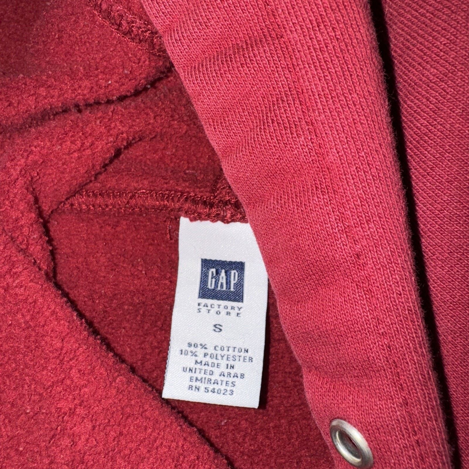 Gap Vintage Y2K GAP Hoodie Red Small 22x25 Preppy 90s Size US S / EU 44-46 / 1 - 3 Thumbnail