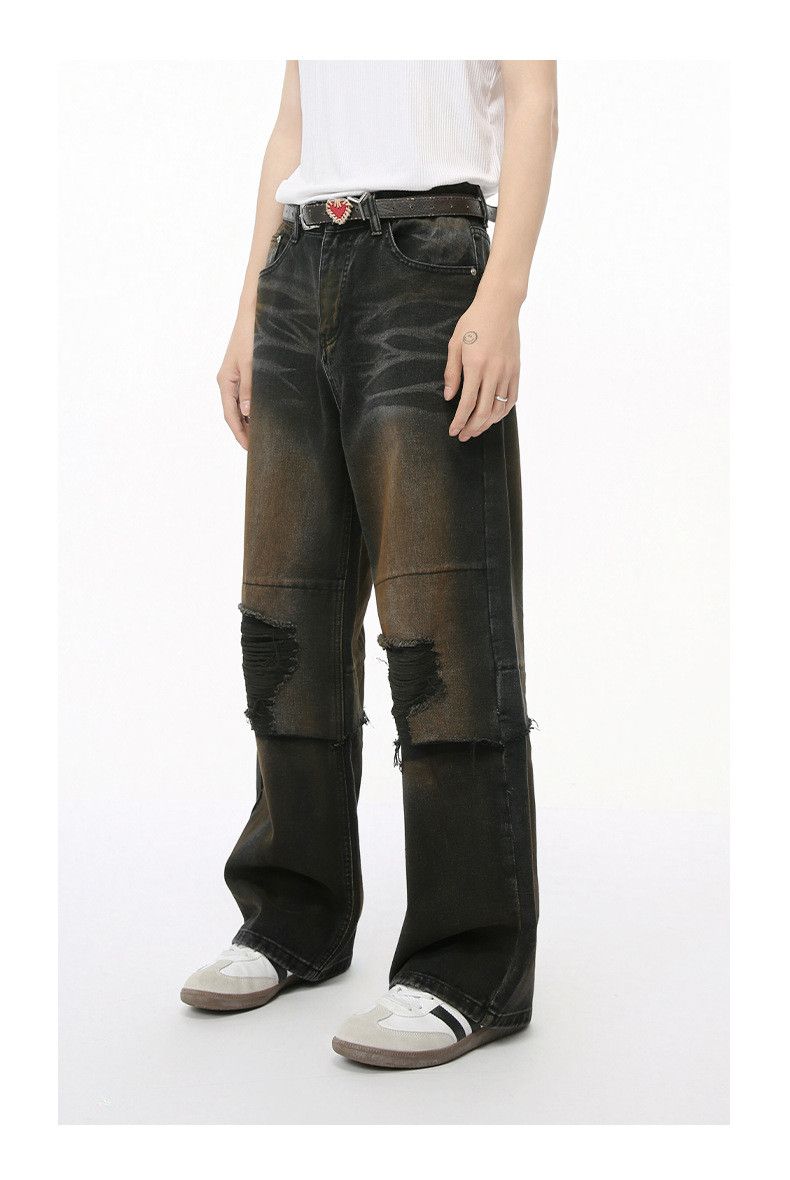 Japanese Brand × Jean American ripped distressed washed vintage straight jeans Size US 32 / EU 48 - 6 Thumbnail