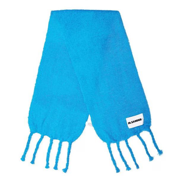 o1g2r1mq1024 Size: OS / Fringed Wool Scarf in Blue