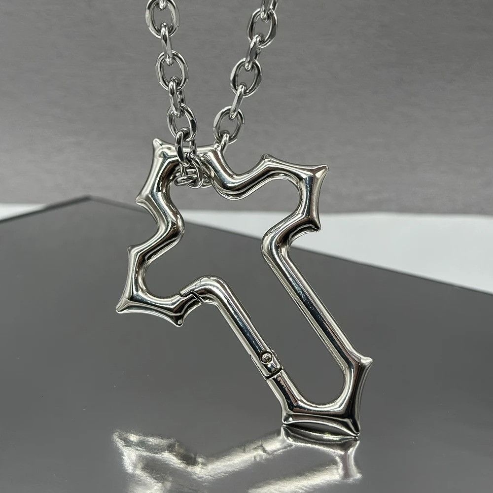 Vintage Stainless Steel Chain Large Cross Necklace Size ONE SIZE - 5 Thumbnail