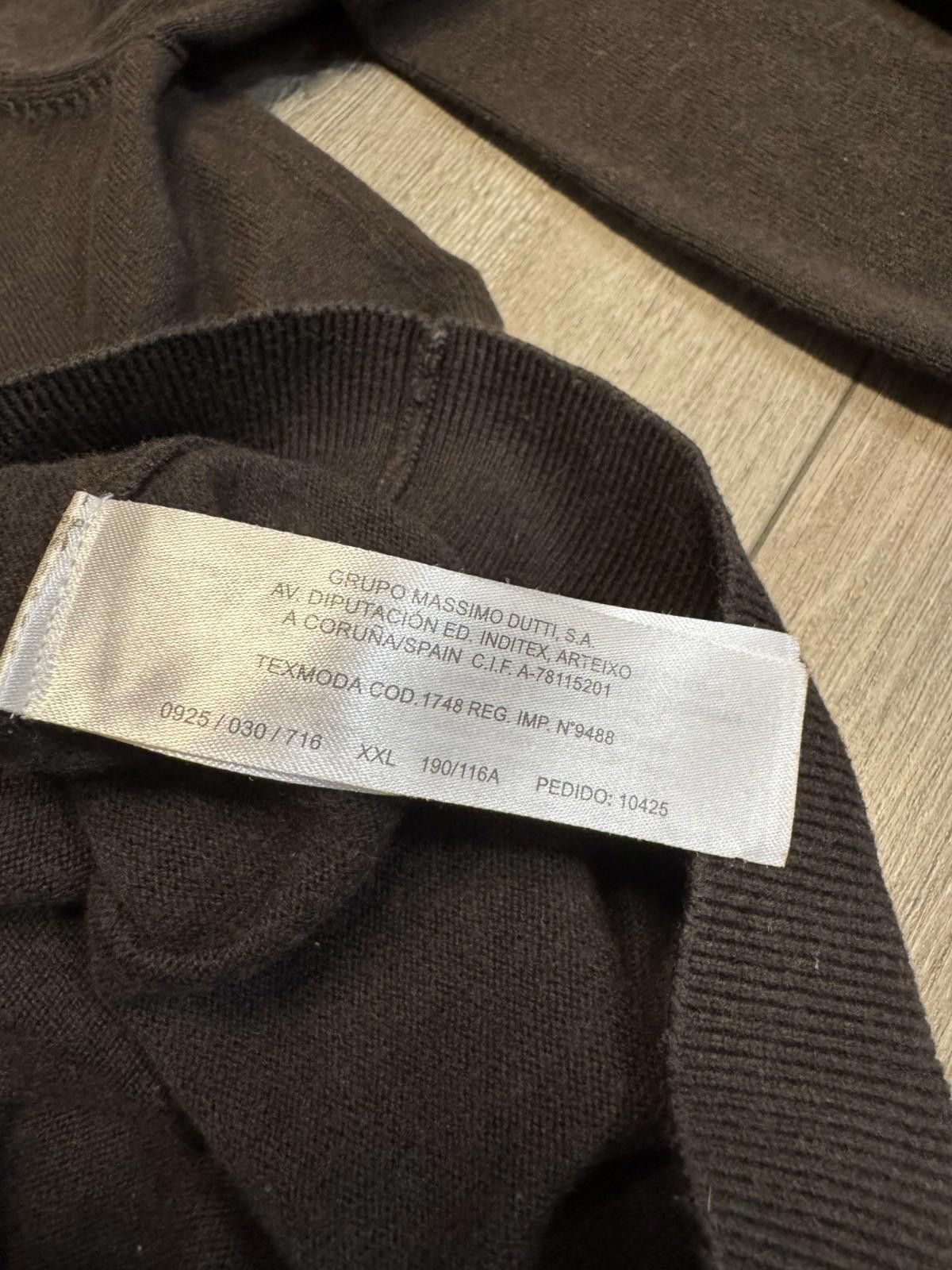 Massimo Dutti Massimo Dutti - Cotton Cashmere Blend Knit Brown V-Neck Size US XXL / EU 58 / 5 - 6 Thumbnail