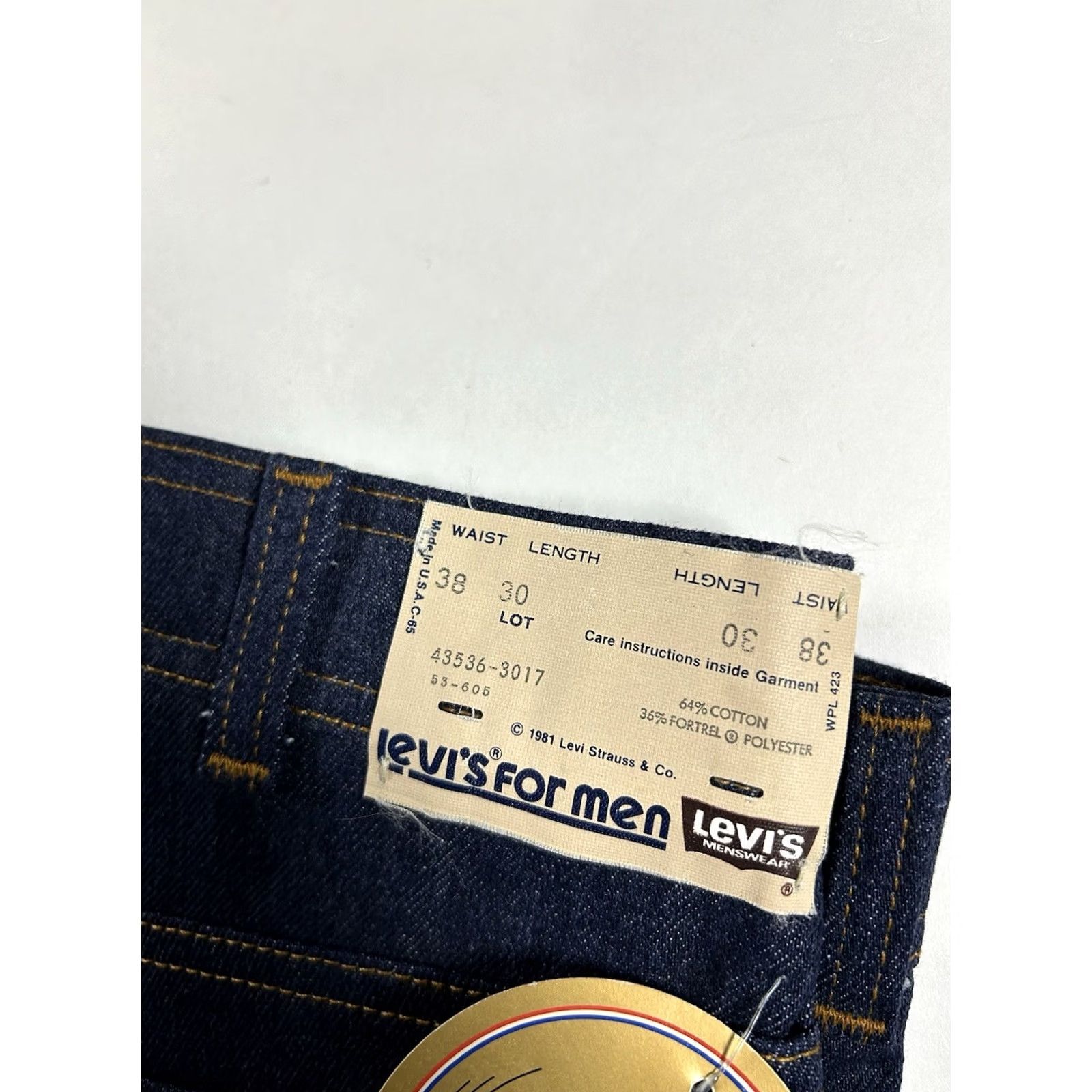 Levi's VINTAGE Levis Orange Tab 1984 Olympics Jeans 38x30 Brand New Dead Stock With Tag Men Denim Blue 80s USA Jeans OLympics Leather? Size US 38 / EU 54 - 4 Thumbnail