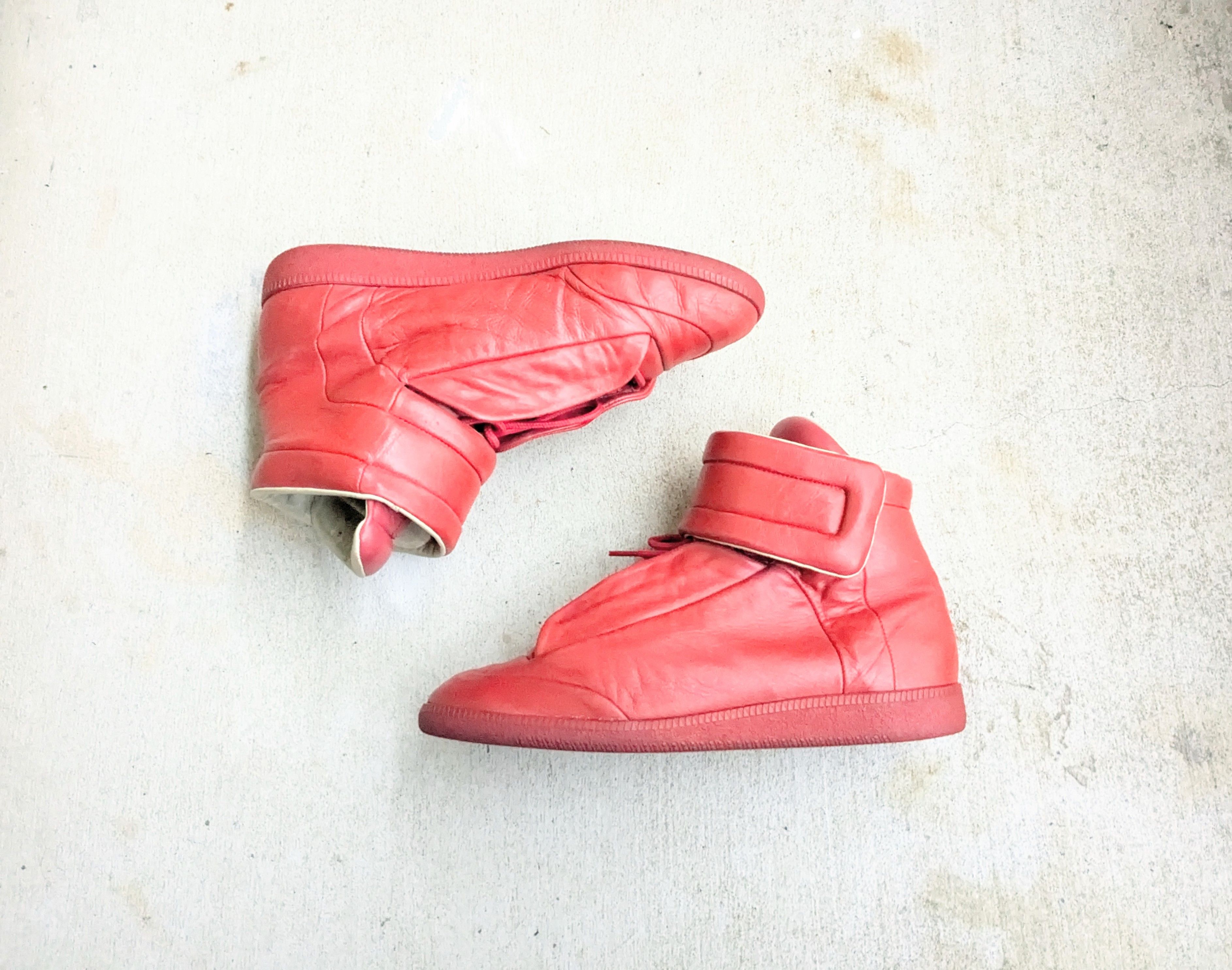 Maison Margiela Maison Margiela Future Red 11 44 Leather High Tops Size US 11 / EU 44 - 1 Thumbnail
