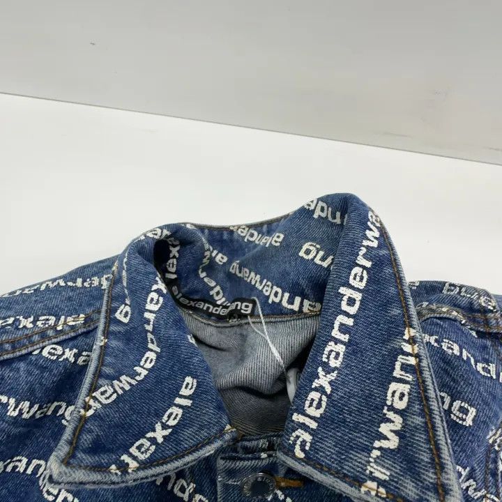 Alexander Wang Alexander Wang Logo Print Denim Jacket for Women - Size S / US 4 / IT 40 - 6 Thumbnail