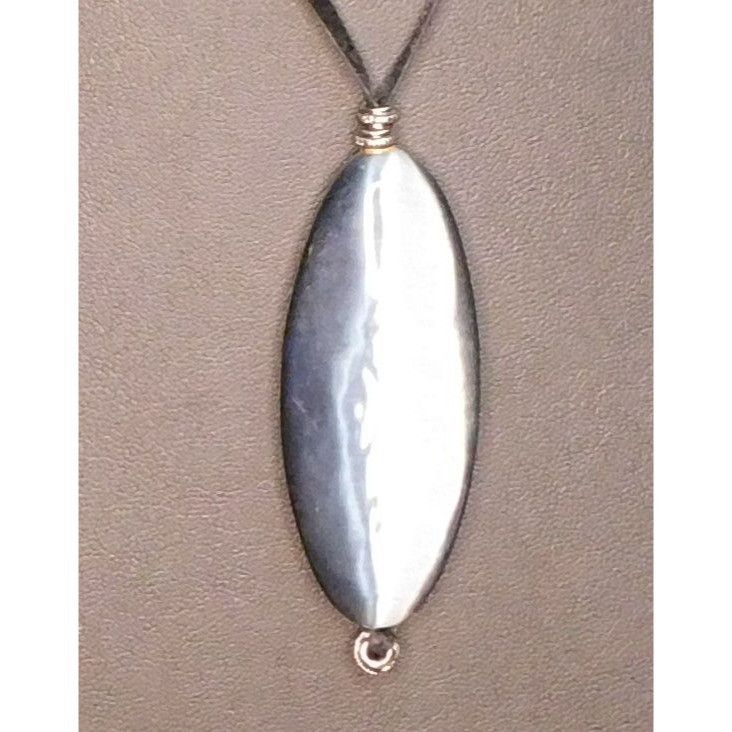 Other Silver Gothic Cat Eye Glass Pendant Necklace Size ONE SIZE - 1 Thumbnail