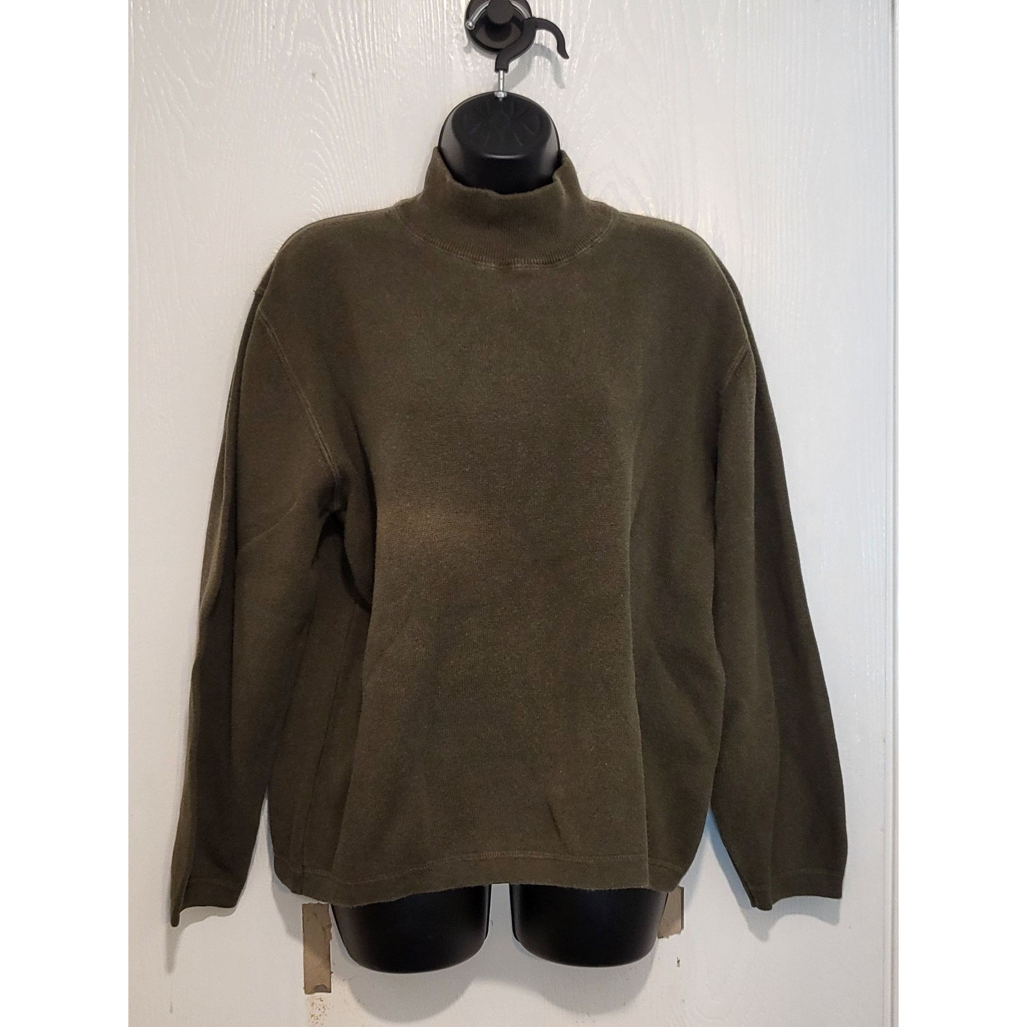 Eddie Bauer Eddie Bauer Sweater Women Sz L Green Mock Neck Tight Knit Wi Size L / US 10 / IT 46 - 1 Thumbnail