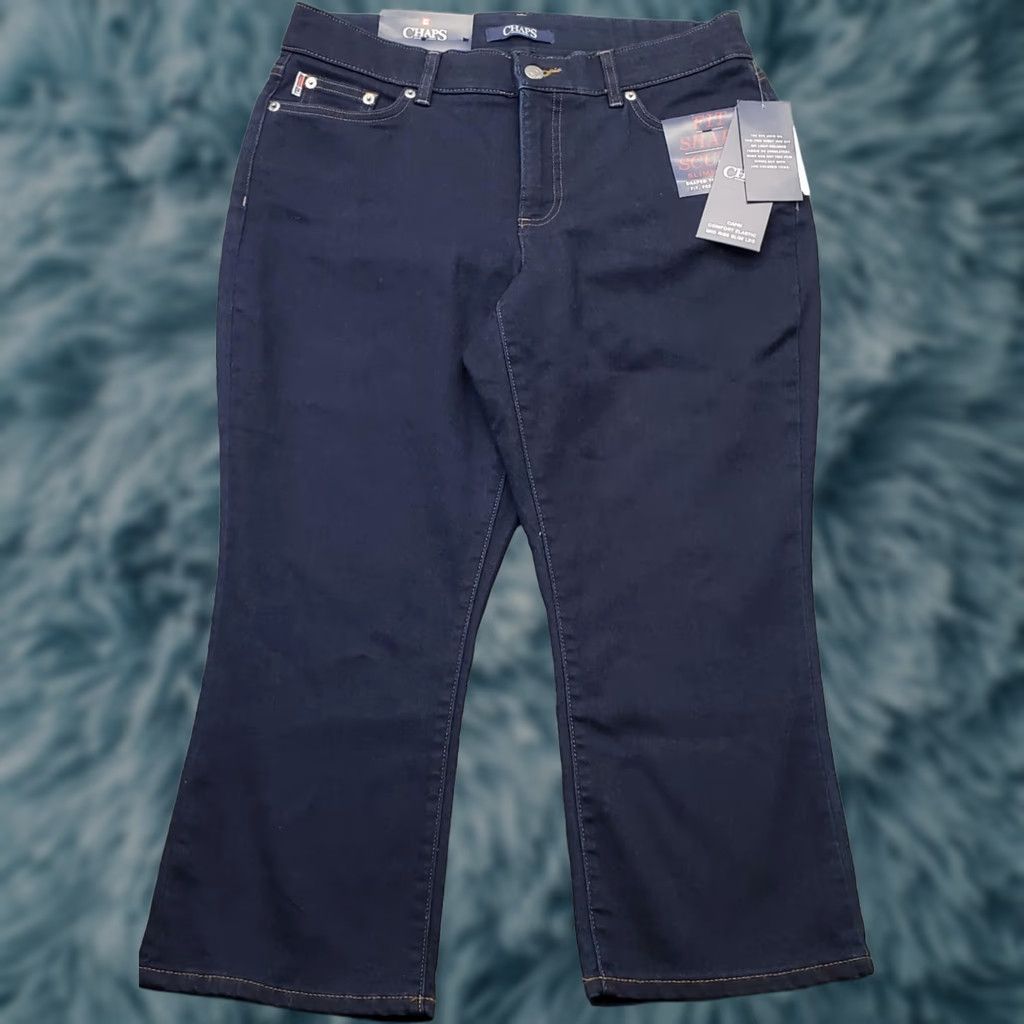 Chaps Chaps Womens 10 Blue Denim Capri Jeans Stretch Comfortable Slim Leg Mid Rise Shirt/Jeans? Size 32" / US 10 / IT 46 - 1 Thumbnail