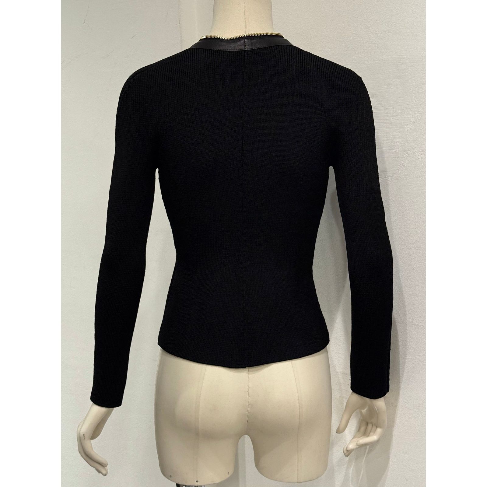 Tom Ford Tom Ford black zip knit and leather pencil skirt set Size S / US 4 / IT 40 - 10 Thumbnail
