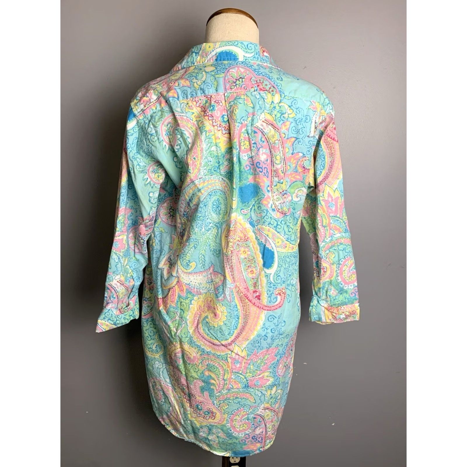 Ralph Lauren Lauren Ralph Lauren Shirt Womens Small Pastel Paisley Garden Party Blouse Size S / US 4 / IT 40 - 3 Thumbnail