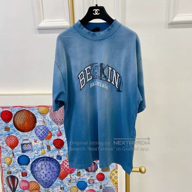 Balenciaga Balenciaga Blue Letter Short Sleeve Size US XS / EU 42 / 0 - 1 Thumbnail