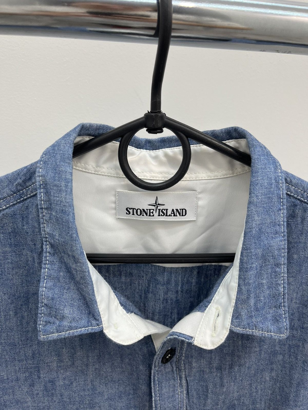 Stone Island Stone Island Logo Embroidered Cotton Shirt Size US XL / EU 56 / 4 - 6 Thumbnail