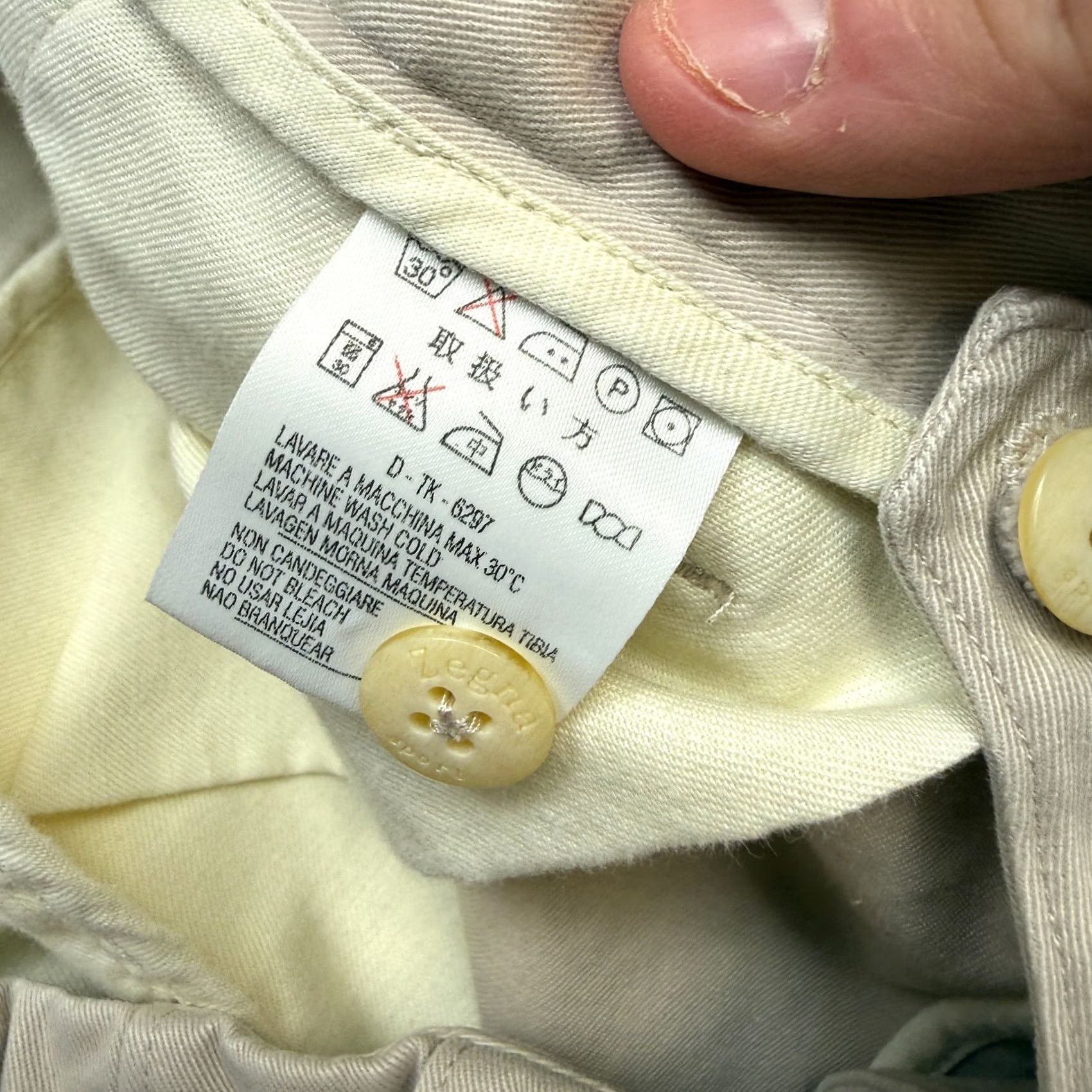 Ermenegildo Zegna Zegna Sport Pants Mens 34 Beige Cotton Straight Chino Trouser Regular Fit Front Pockets Size US 34 / EU 50 - 7 Thumbnail