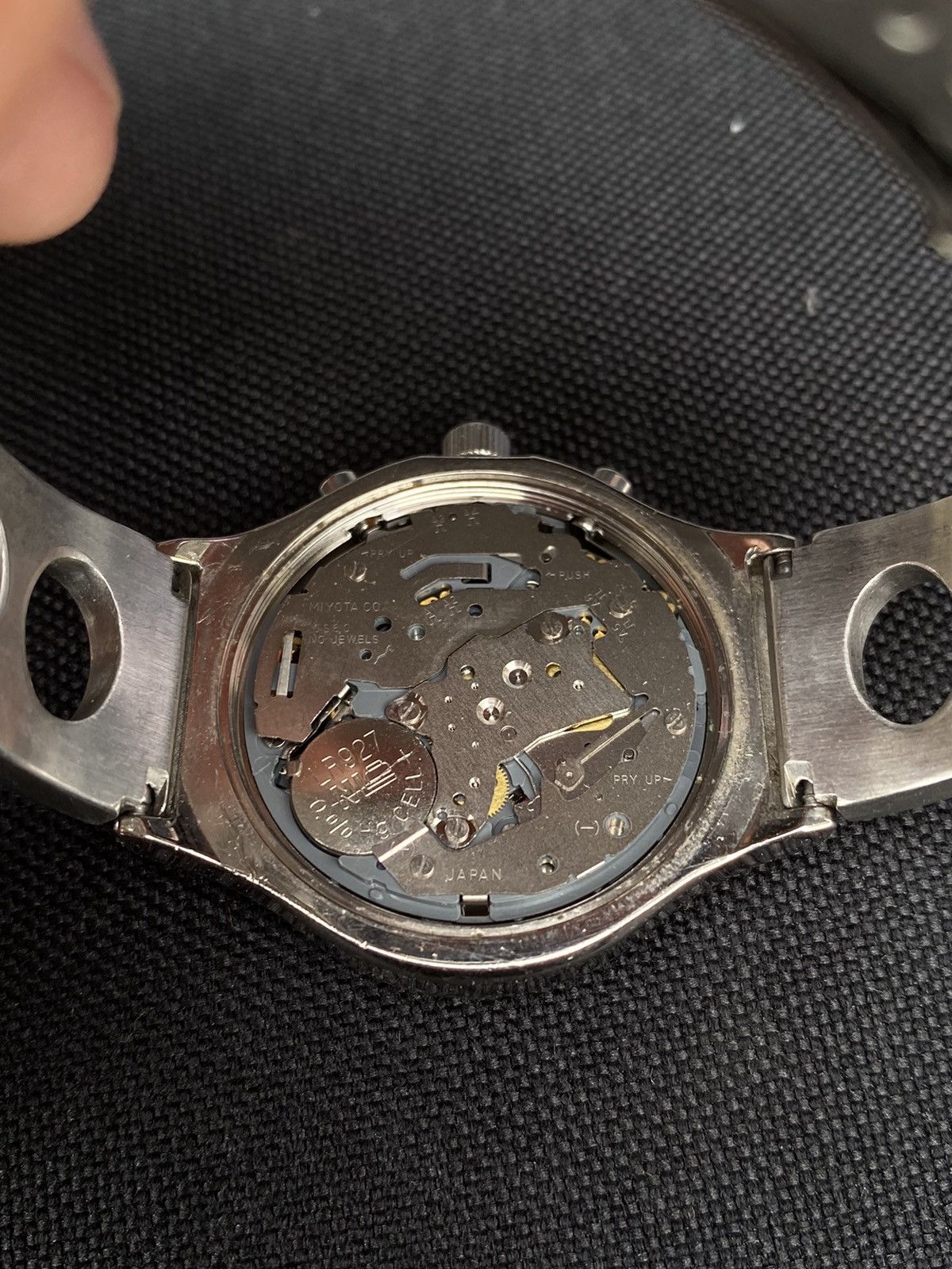 Japanese Brand × Vintage Sporty Chronograph Watch with Blue Dial, Japanese Brand Size ONE SIZE - 12 Thumbnail