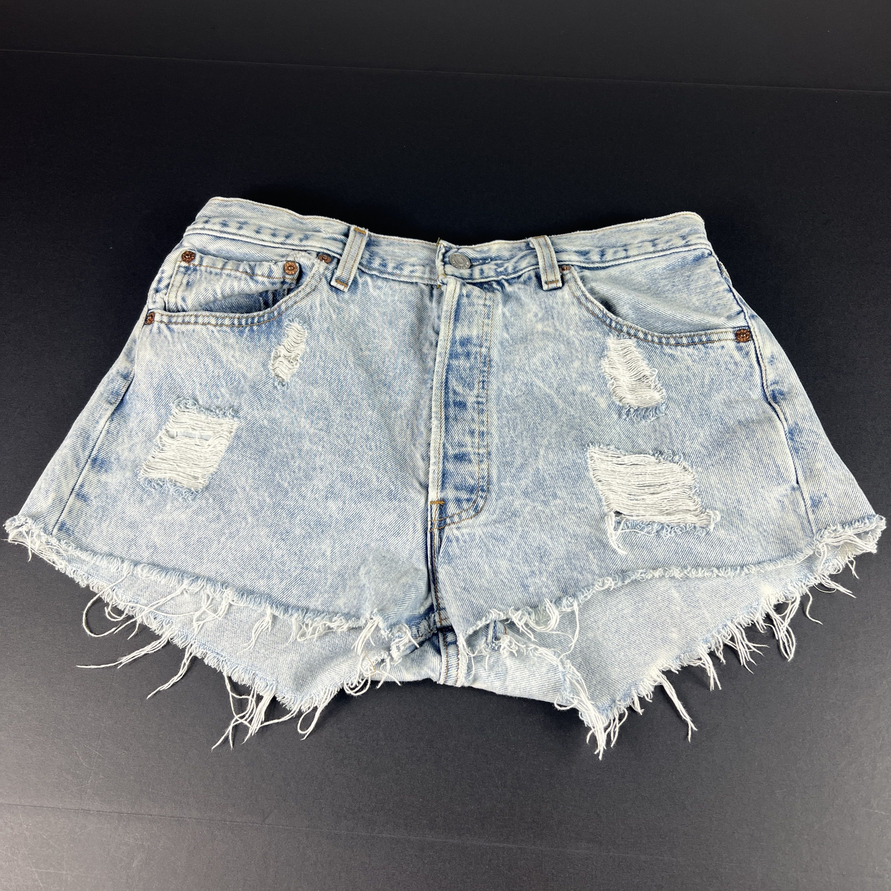 Levi's × Vintage VTG Levi's Jean Shorts 501 Straight Distressed Denim Jorts Size US 32 / EU 48 - 1 Thumbnail