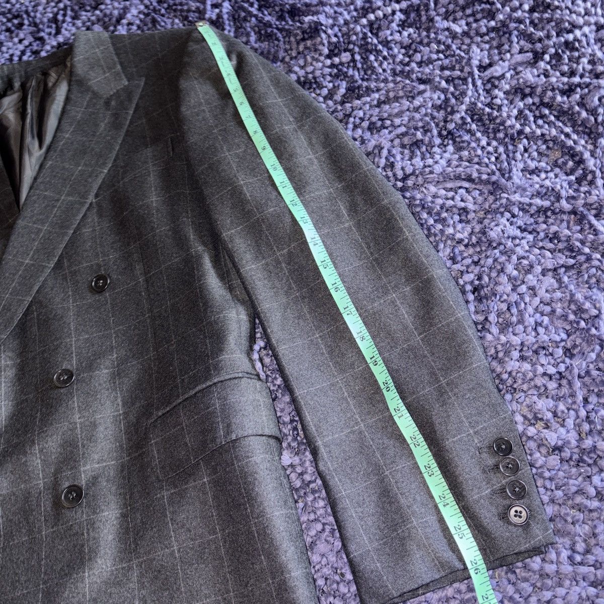 Huntsman Huntsman Savile Row Double Breasted Wool Check Blazer Jacket Size 44L - 9 Thumbnail