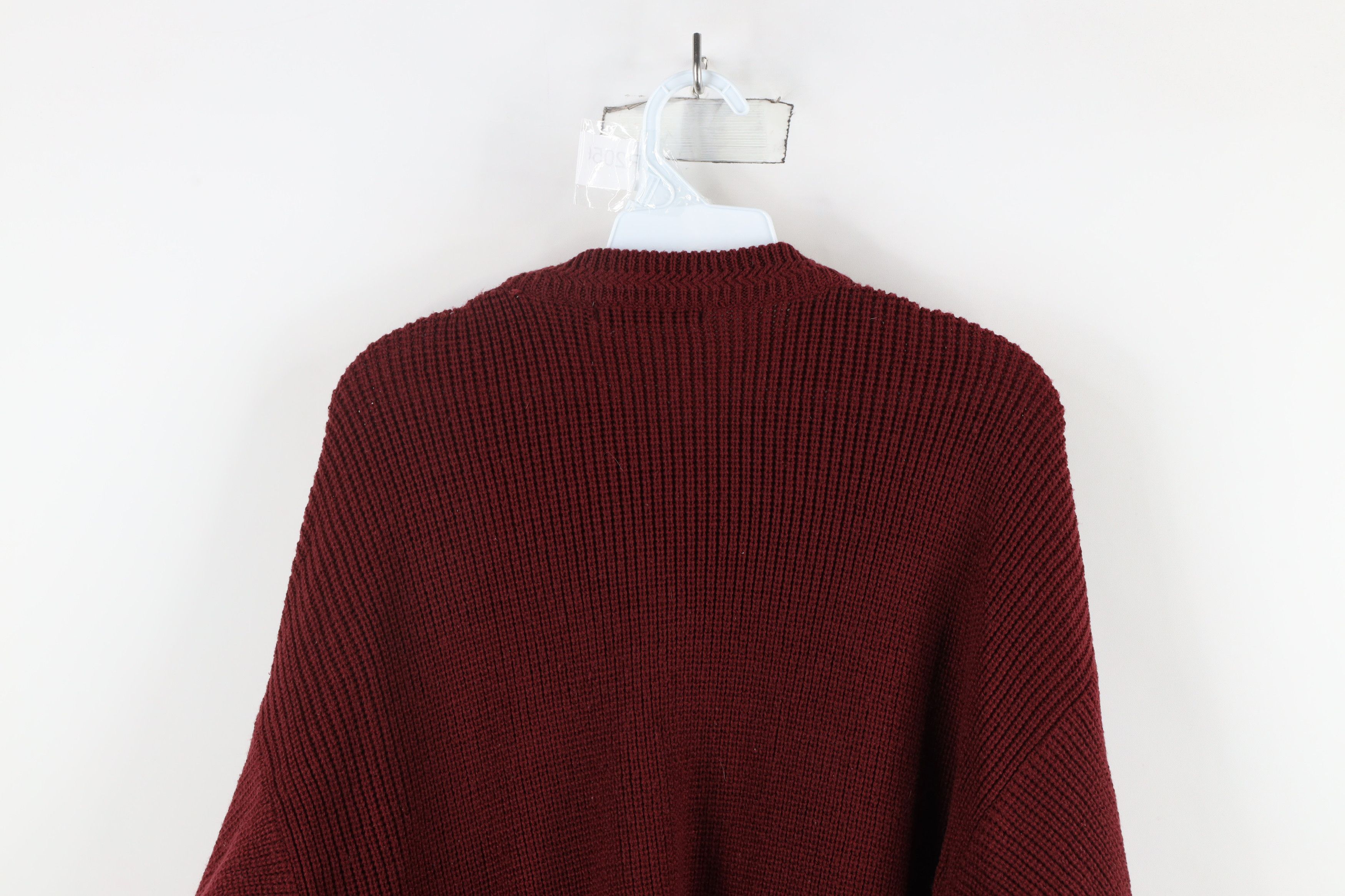 Vintage Vintage 90s Streetwear Ribbed Knit Crewneck Sweater Red Size XL / US 12-14 / IT 48-50 - 9 Thumbnail