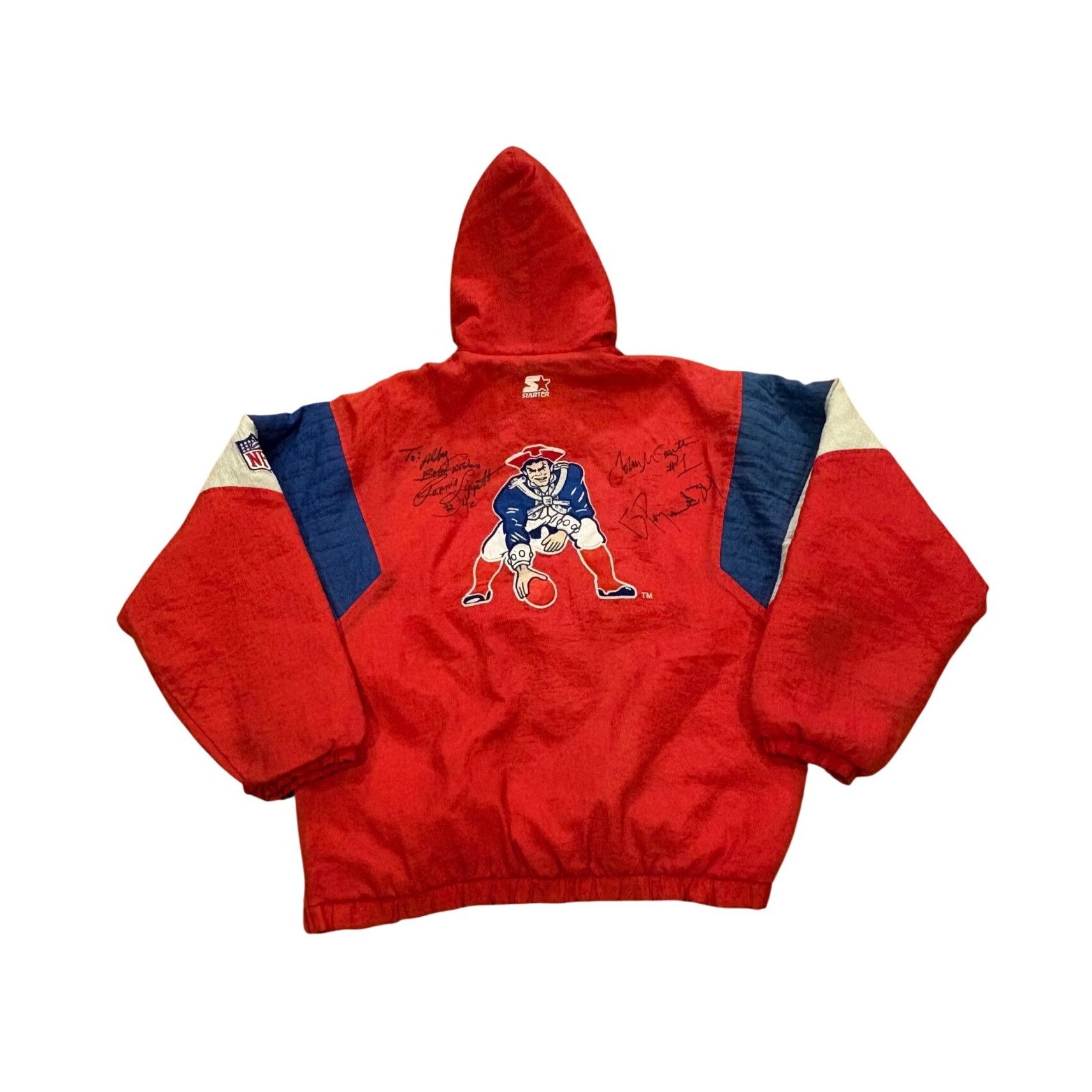Starter Rare 90's Starter New England Patriots NFL Hooded Red Puffer Size US XL / EU 56 / 4 - 1 Thumbnail