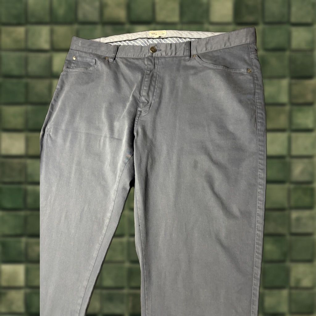 Peter Millar Peter Millar Ultimate Sateen Pants Mens 40x35 Blue 5 Pocket Golf ME0B39 Cross-Brand Logo Zipper Flat Front Chino Regular Straight Pant Mens Size US 40 / EU 56 - 1 Thumbnail