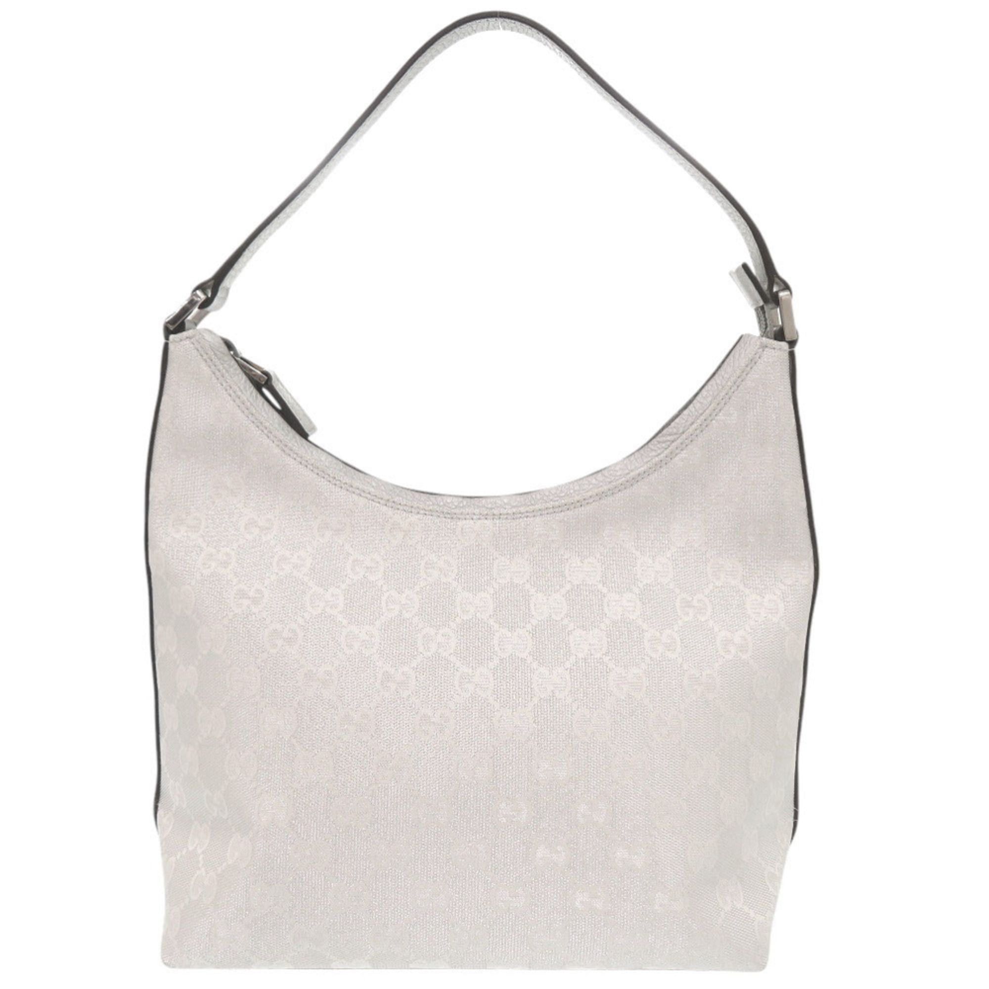 Gucci Excellent condition Gucci GG canvas leather 257282 silver one-shoulder bag 0565GUCCI Size ONE SIZE - 1 Thumbnail