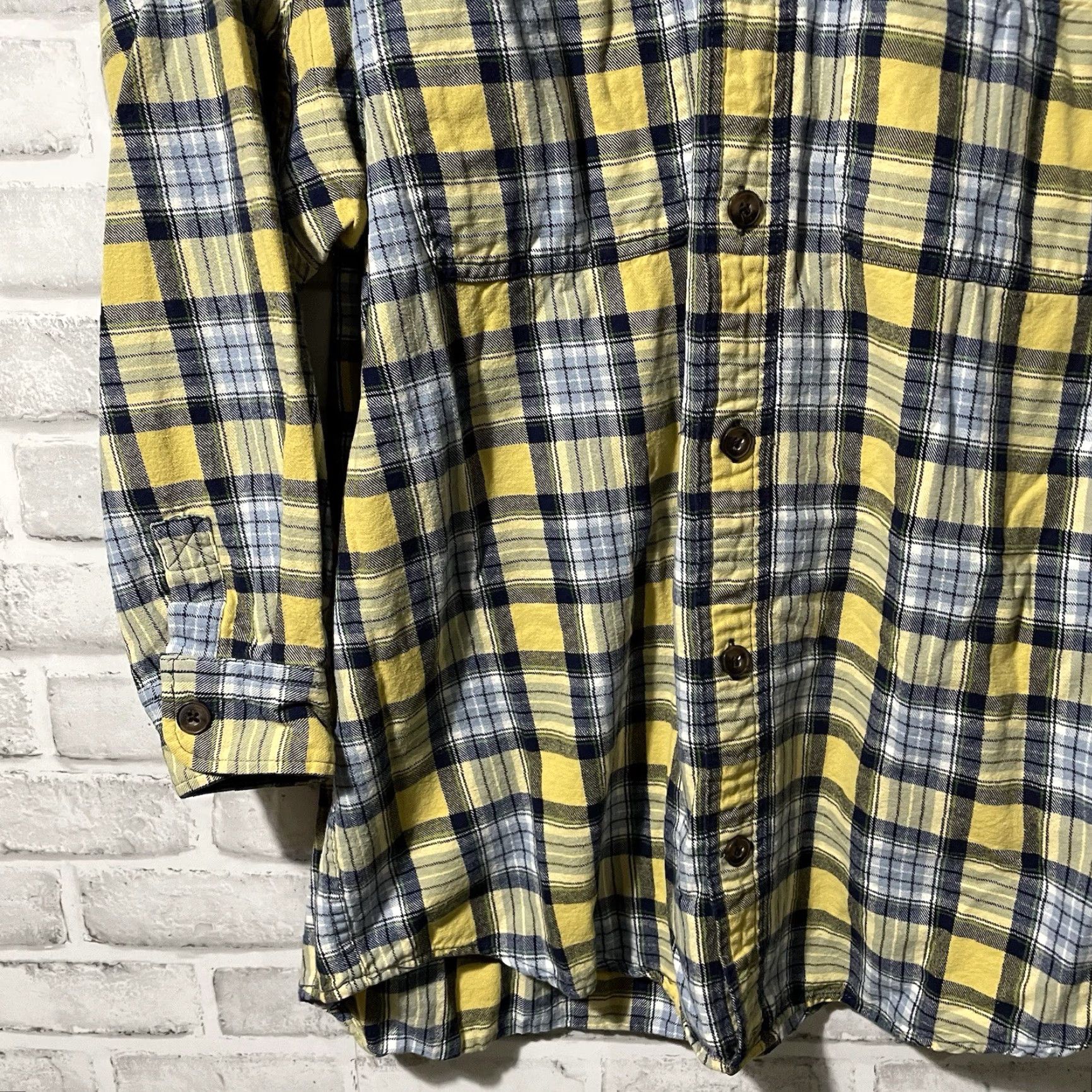 CO Duluth Yellow Plaid Cotton 3/4 Sleeve Button-Down Flannel Shirt Mens Size M Size US M / EU 48-50 / 2 - 3 Thumbnail