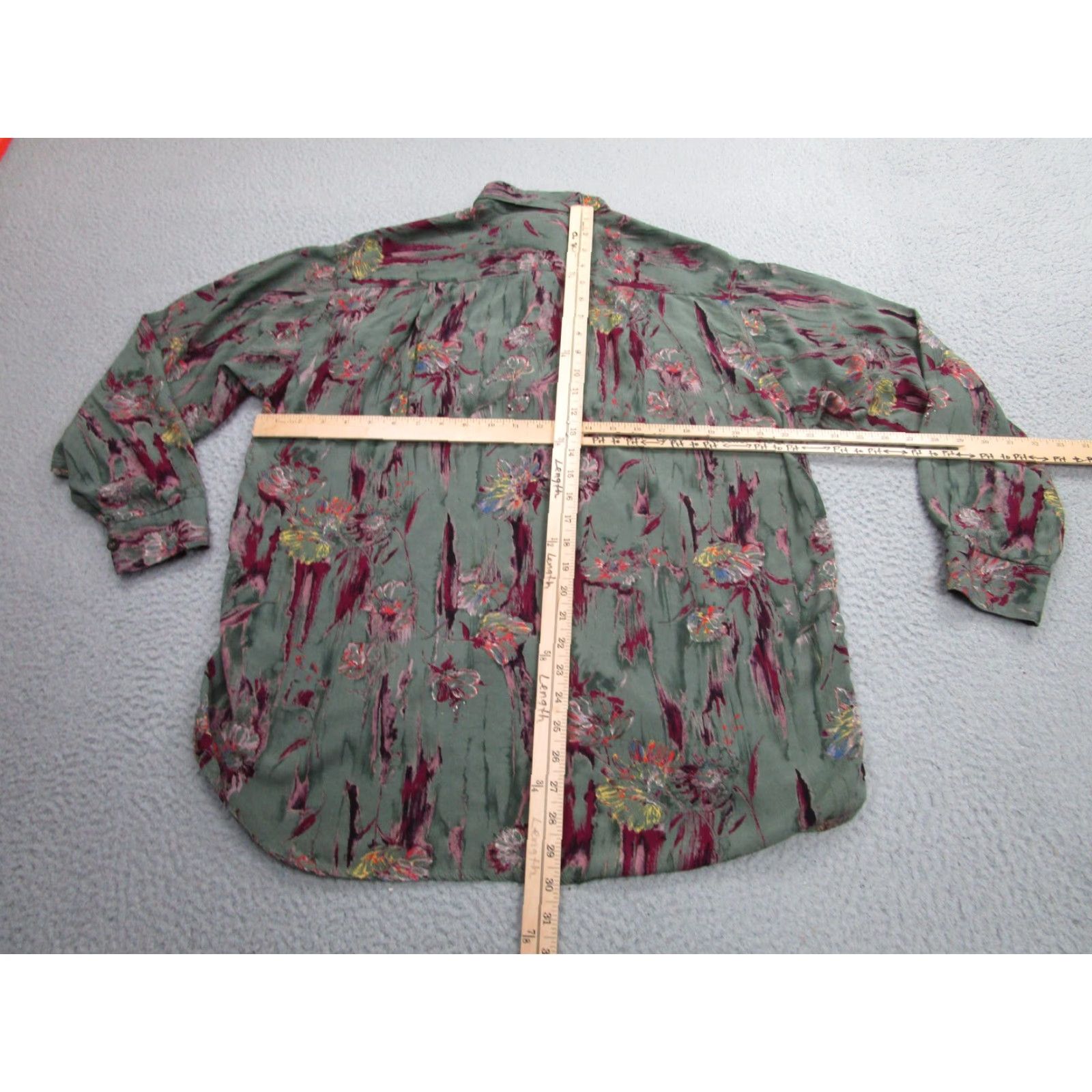 Vintage VINTAGE Segno Shirt Mens Large Green Abstract Floral Button Up Made Italy 90s Size US L / EU 52-54 / 3 - 6 Thumbnail