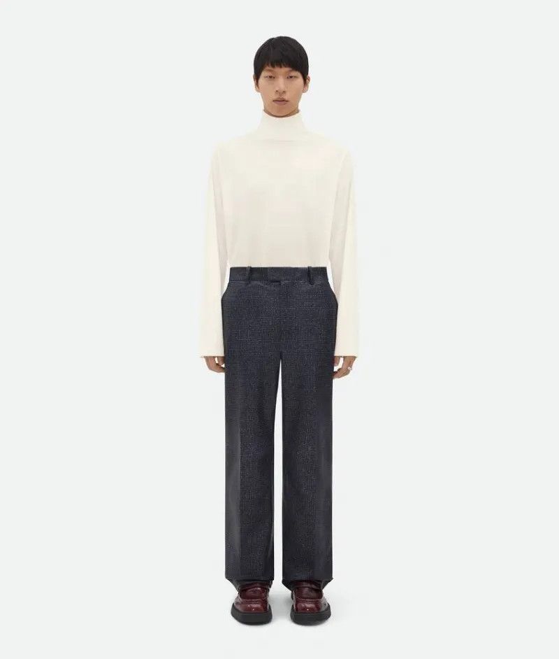 Bottega Veneta o1loc1c0125 737984 Printed Leather Houndstooth Pant Black Size US 32 / EU 48 - 1 Thumbnail