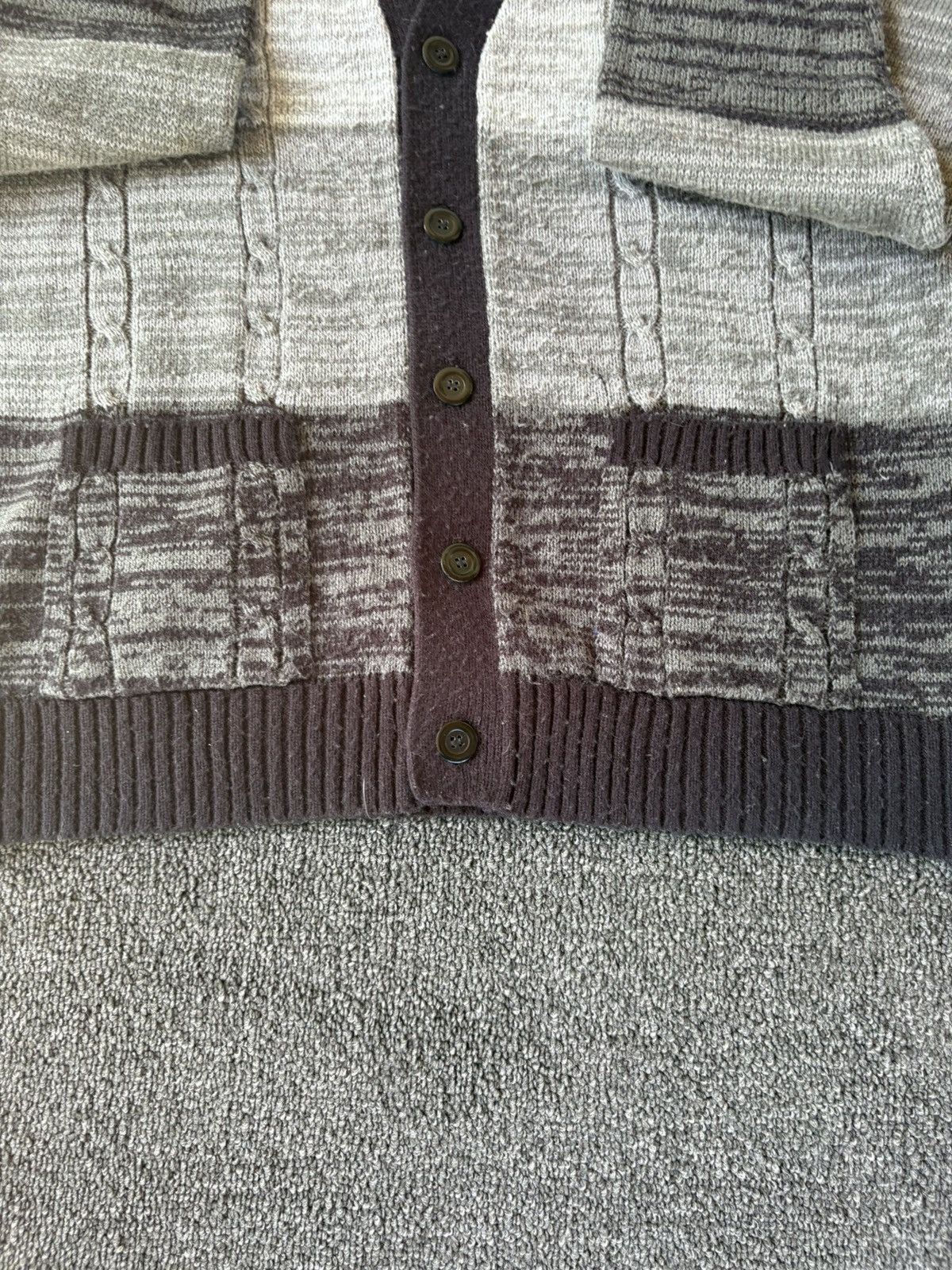 Other Vintage Youngbloods Ombre Grandpa Cardigan Grey Cable Knit L Size US L / EU 52-54 / 3 - 4 Thumbnail