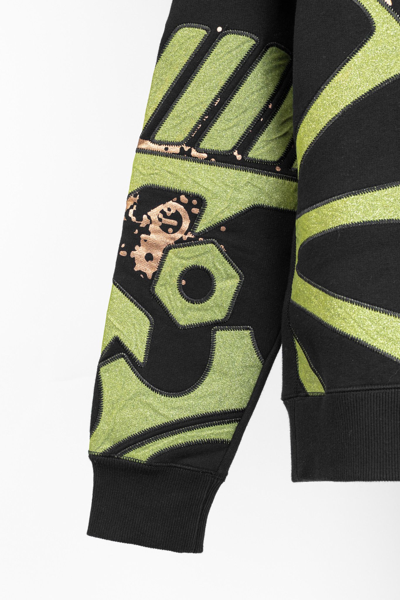 Kenzo Kenzo Black & Green Gear-Patch Cotton Sweatshirt Size US XL / EU 56 / 4 - 7 Thumbnail
