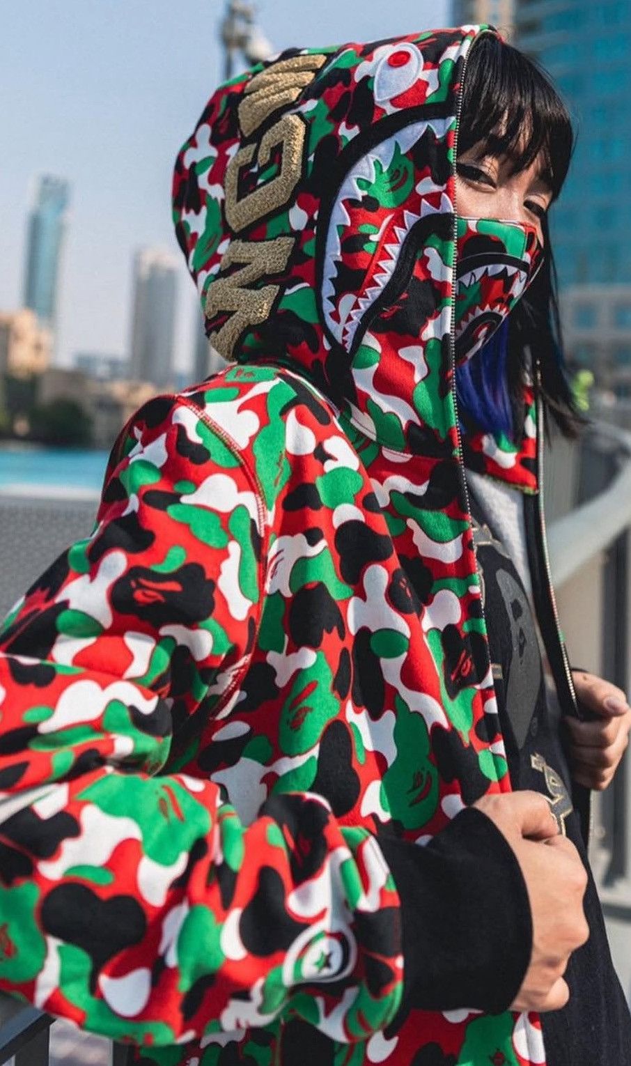 Bape Dubai City Camo Shark Full Zip Hoodie Size US L / EU 52-54 / 3 - 2 Thumbnail