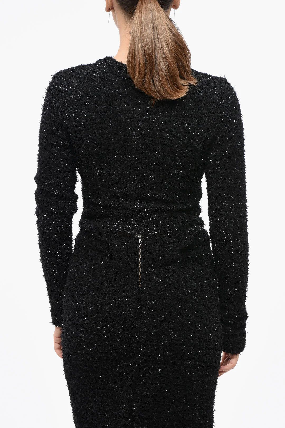 Balenciaga og1mm0326 Tweed & Lurex Cropped Cardigan in Black Size S / US 4 / IT 40 - 2 Thumbnail